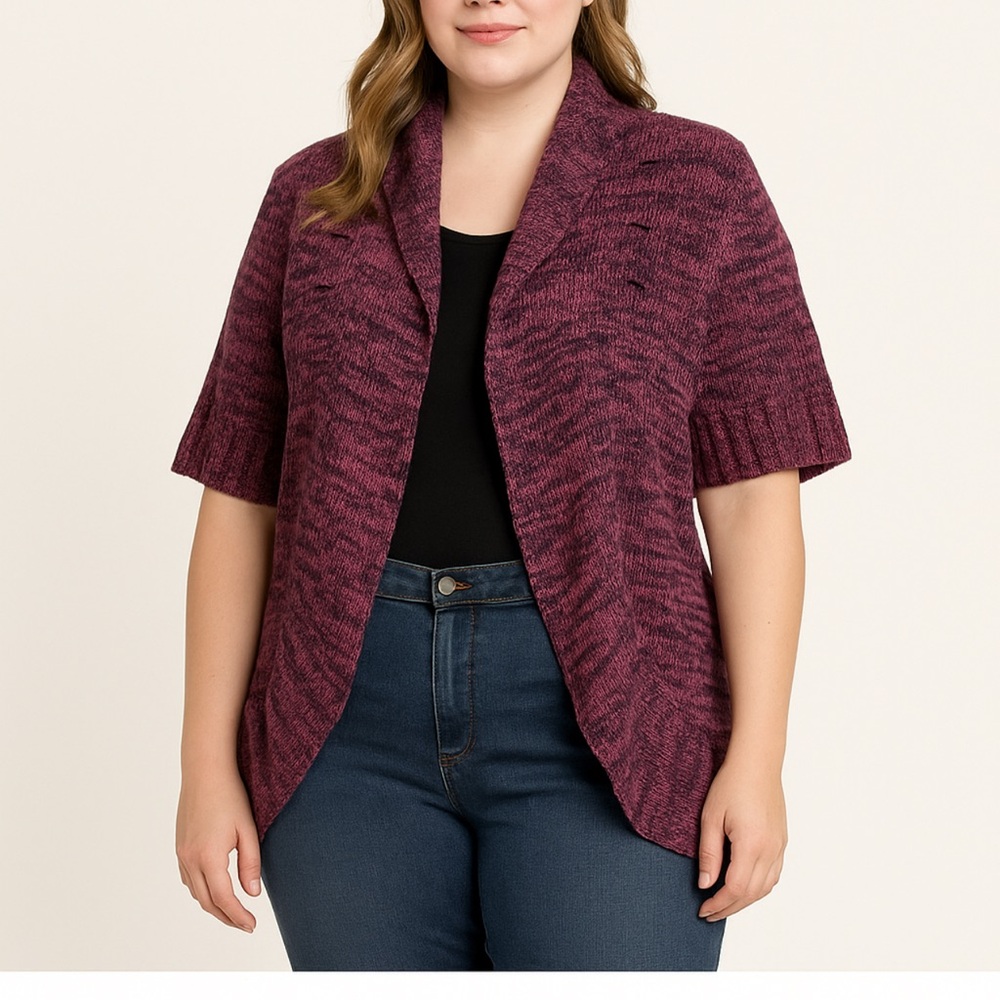 Cato Woman Plus Size Open Front Ruffle Hem Cardigan – 18/20W #PlusSizeStyle